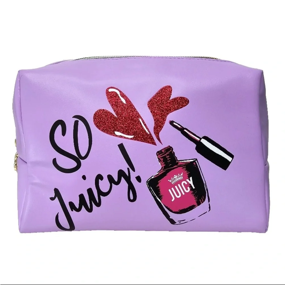 693 Juicy Couture Lavender Beauty Cosmetic Case with travel bottle